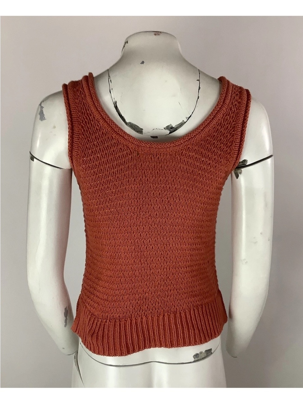 Madewell Sz S Fairview Heavy Knit Pullover Casual Sweater Tank Rust Red Top - Picture 4 of 6